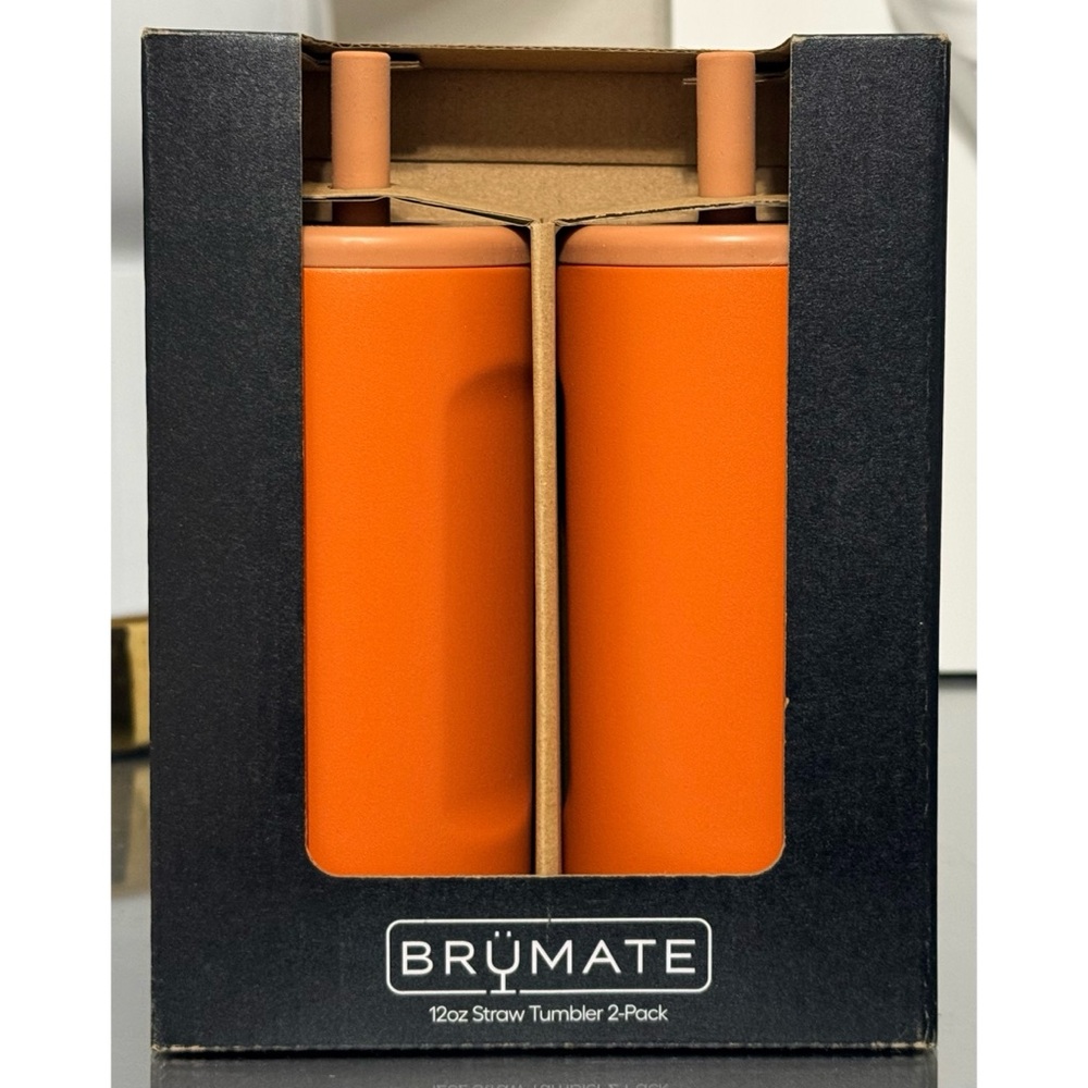 BruMate 12oz Straw Tumbler‎ 2- Pack, MATTE CLAY ORANGE